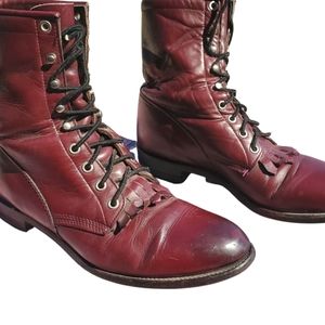 Justin Vintage Burgundy Keltie Leather western boots men's size 9.5B